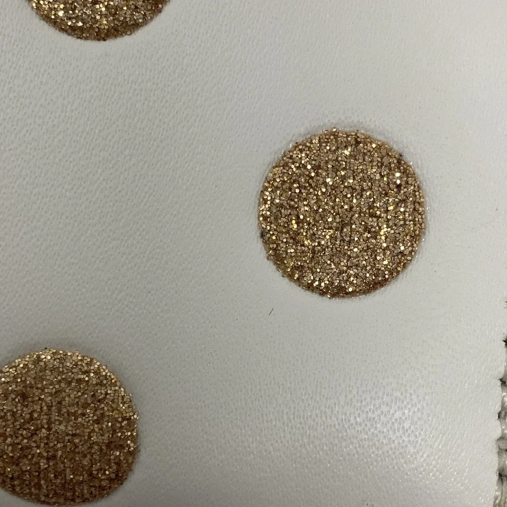 Kate Spade Zip Around Card Case Wallet Wrapping‎ Party Parchment Gold Polka Dot